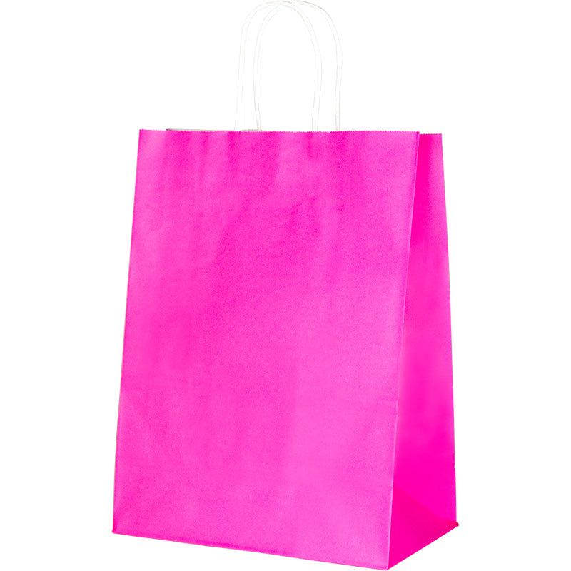 Punga carton 150g kraft 26*33*12 cm -roz neon