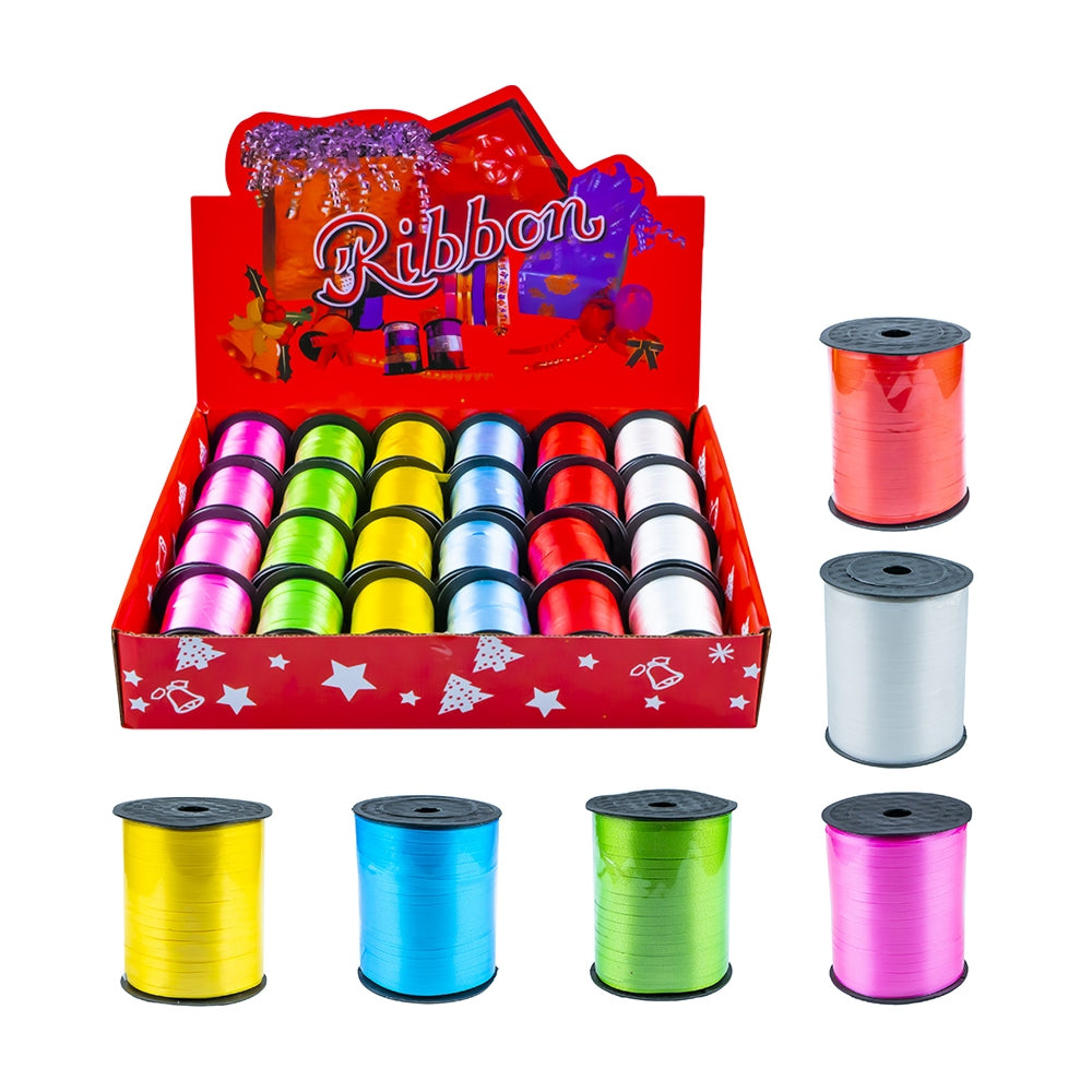 Pamblica tip rafie color, 0,5 cm x 10 m/rola, 24 role/set