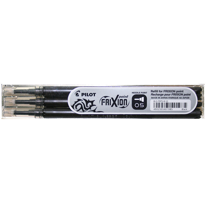Set 3*rezerva roller cerneala 0.5mm Frixion Point Pilot negru