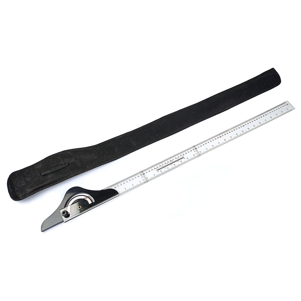 Rigla plastic transparent T (teu) cap rotativ cu raportor, 80 cm EVOffice