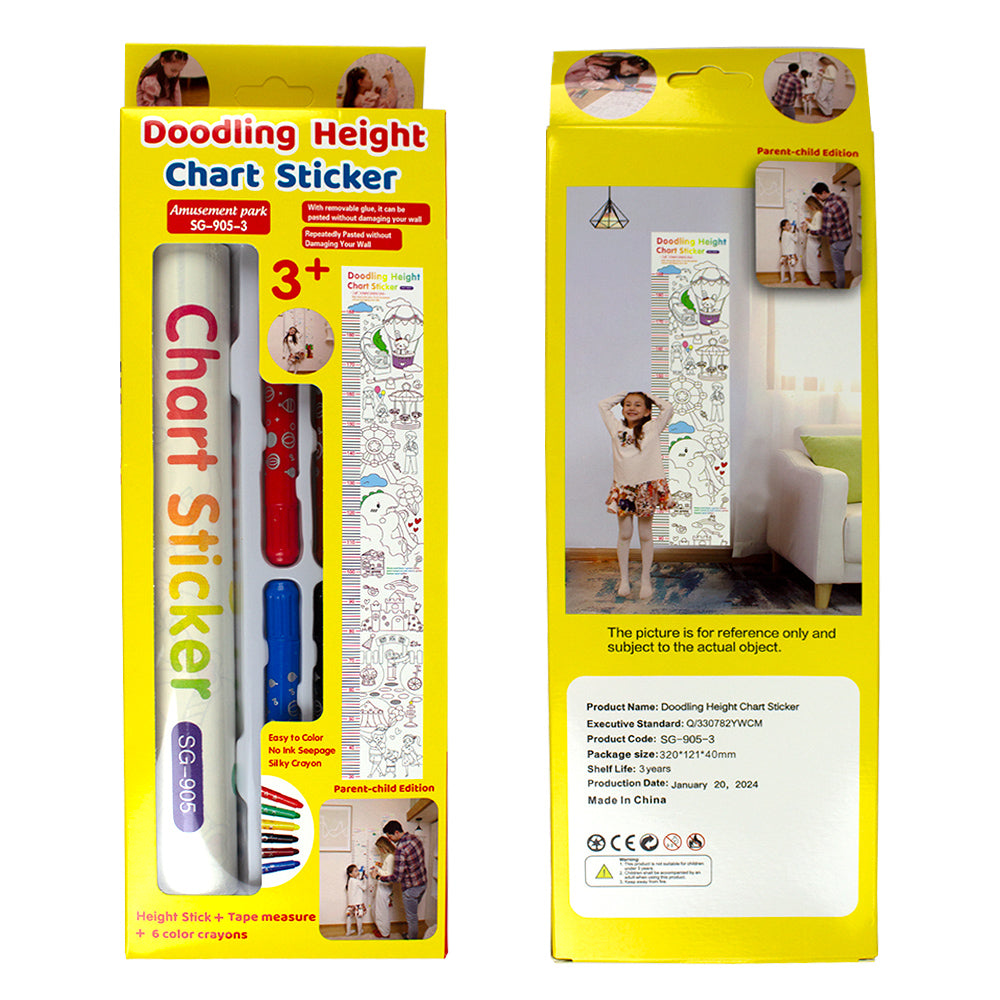 Set de colorat, autocolant perete, centimetru, carioci EVOffice