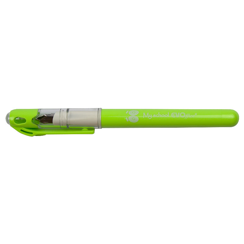 Stilou plastic scolar verde cu patron cerneala EVOffice