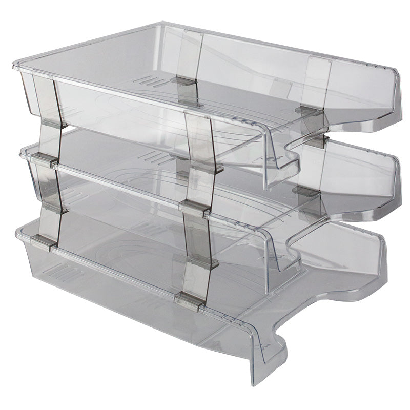 Tavite plastic suprapozabile fixe 3/set cu distantier transparent Ark