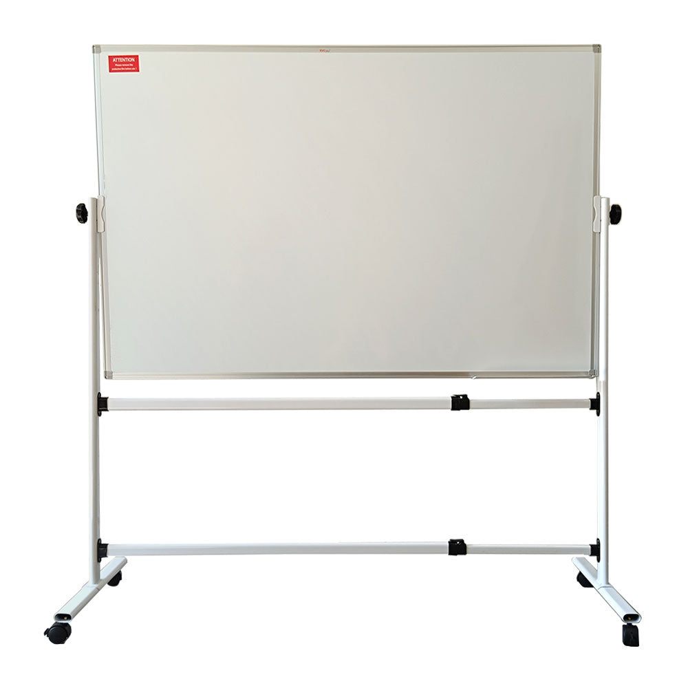 Whiteboard magnetic rotativ cu 2 fete, rama aluminiu si suport mobil 100*150 cm EVOffice