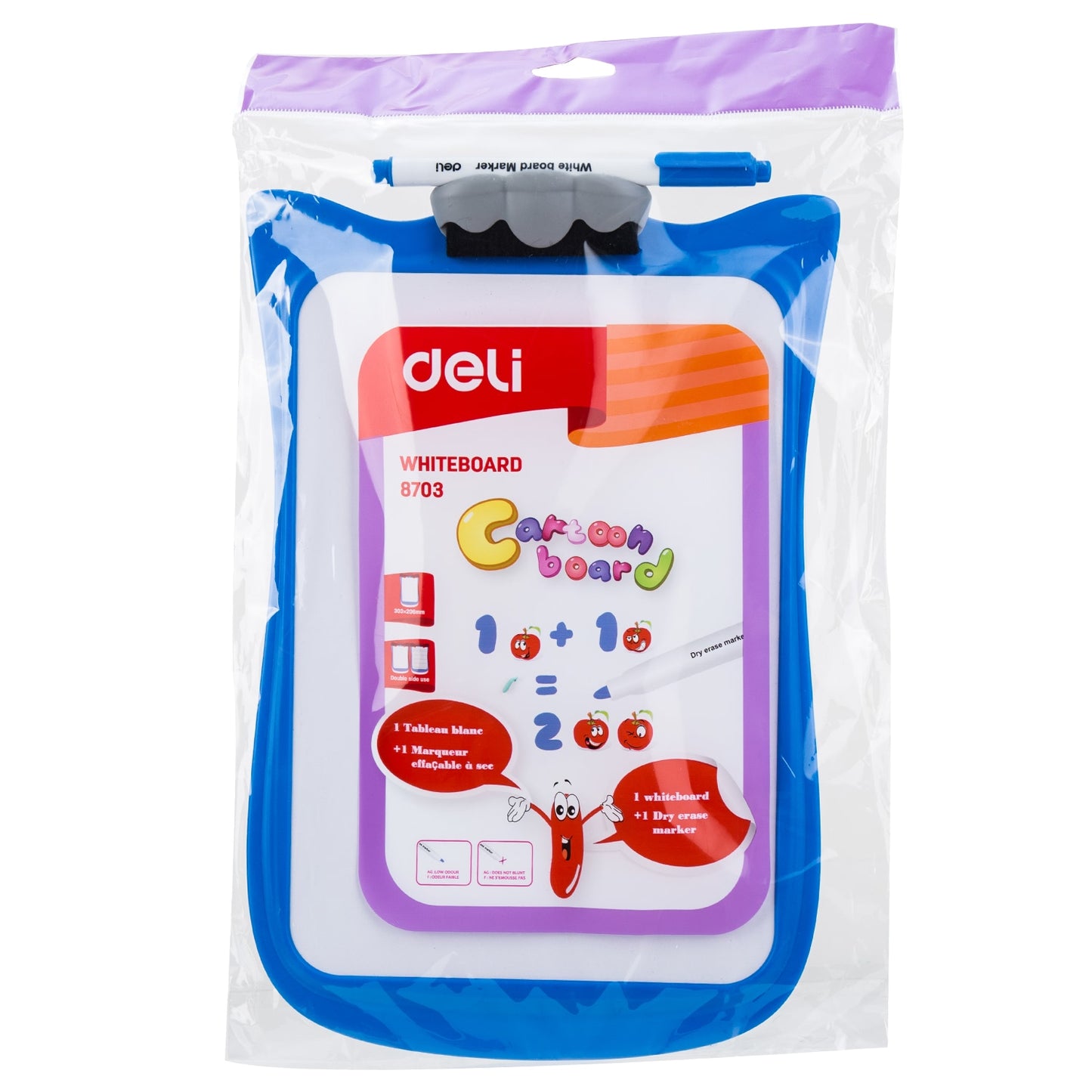 WHITEBOARD SCOLAR CU RAMA PLASTIC 30*21CM DELI