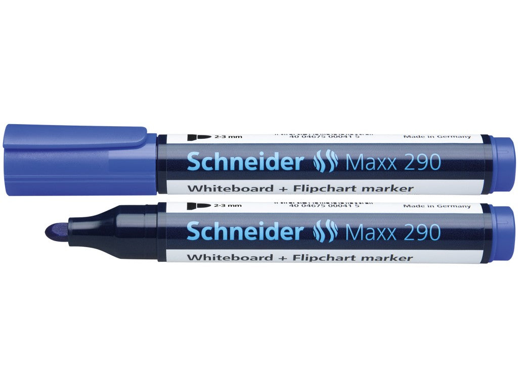 Whiteboard si flipchart marker albastru Schneider