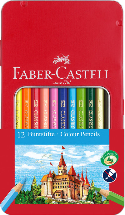 CREIOANE COLORATE 12 CULORI CUTIE METAL-2 FABER-CASTELL