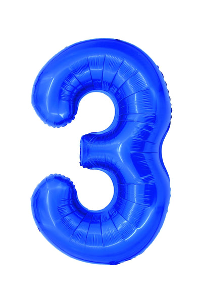 BALON FOLIE CIFRA 3 ALBASTRU 100 CM DACO BL1003A