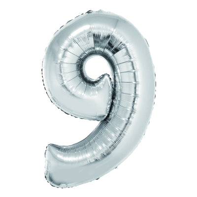 BALON FOLIE CIFRA 9 ARGINTIU 85 CM DACO BL859AG