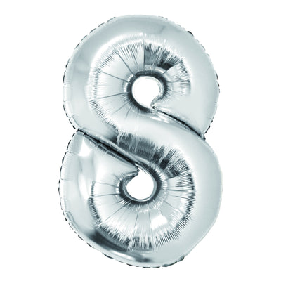 BALON FOLIE CIFRA 8 ARGINTIU 85 CM DACO BL858AG