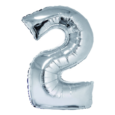 BALON FOLIE CIFRA 2 ARGINTIU 85 CM DACO BL852AG