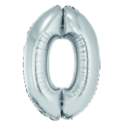 BALON FOLIE CIFRA 0 ARGINTIU 85 CM DACO BL850AG