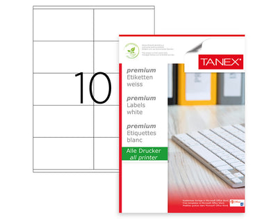 ETICHETE 10/A4 105*57MM COLTURI DREPTE 100/TOP TANEX