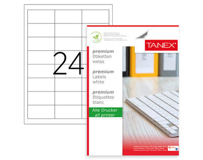 ETICHETE 24/A4 64.6*33.8MM COLTURI DREPTE 100/TOP TANEX