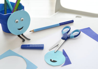FOARFECA SCOLARA CU PROTECTIE GRIP ALBASTRA FABER-CASTELL
