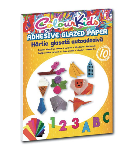 HARTIE GLASATA AUTOCOLANTA A4 10 CULORI/SET COLOUR KIDS PIGNA