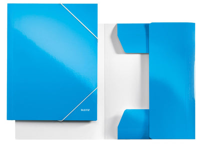 MAPA CARTON CU ELASTIC ALBASTRU METALIZAT WOW LEITZ