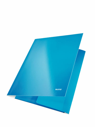 MAPA CARTON CU ELASTIC ALBASTRU METALIZAT WOW LEITZ