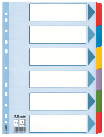 SEPARATOARE INDEX CARTON 6 COLI  MYLAR ESSELTE
