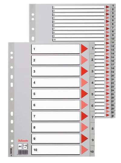 SEPARATOARE INDEX PLASTIC 1-10 ESSELTE