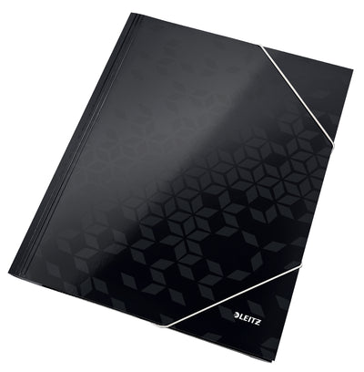 MAPA CARTON CU ELASTIC NEGRU WOW LEITZ