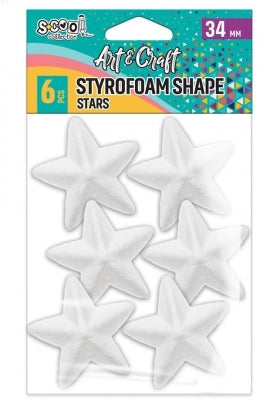 Accesorii Craft, stelute polistiren, 34 mm, 6 buc/set, S-Cool