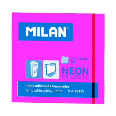 BLOC NOTES ADEZIV 76X76 NEON ROZ 85432