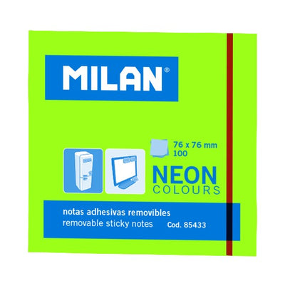 BLOC NOTES ADEZIV 76X76 NEON VERDE 85433