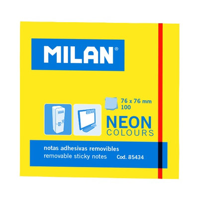 BLOC NOTES ADEZIV 76X76 NEON GALBEN 85434