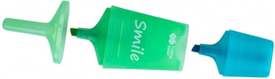 Marker evidentiator parfumat, Lollypop, 2 culori in 1, albastru/verde, Happy Color