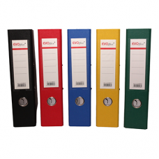 Biblioraft carton plastifiat cu margine metalica, buzunar plastic, A4,  5cm EVOffice - verde
