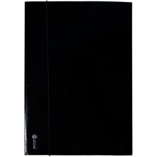 Mapa carton lucios A4 (345*250mm) 700g cu elastic pe latura mare Willgo - negru