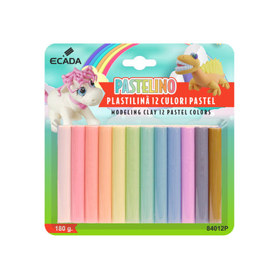 PLASTILINA 12 CULORI PASTEL ECADA 84012P