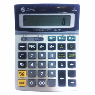 Calculator 12 dgt , 14.3*19.5 cm, front metalic si ecran rabatabil Willgo