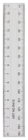 Rigla plastic transparent 15 cm EVOffice