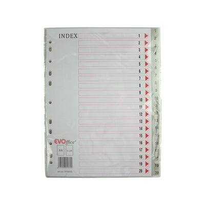 Index plastic 1-20 EVOffice