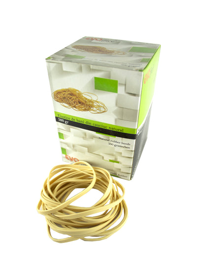 Elastice bani 5.0 mm, diametru 70 mm, cauciuc natural, 500gr/cutie EVOffice