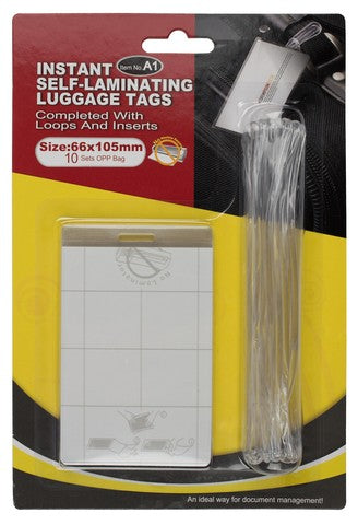 Folie autolaminanta etichetat bagaje cu snur, 66 *105 mm, 10 set/blister