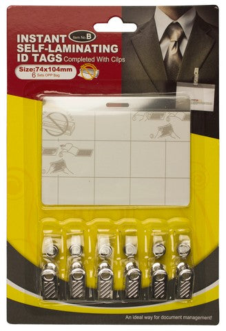 Folie autolaminanta ecuson orizontal cu clip metalic, 74 *104 mm, 6 set/blister
