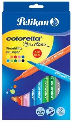 Set carioci Colorella super brush set 10 culori varf tip pensula Pelikan