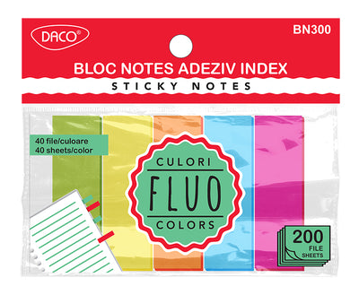 BLOC NOTES ADEZIV INDEX 5 CUL 50X20 DACO BN300