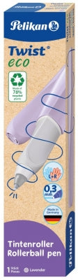 Roller Twist Eco, grip ergonomic, ambidextru, 1 rezerva albastra inclusa, culoare mov deschis, in cutie de carton, Pelikan