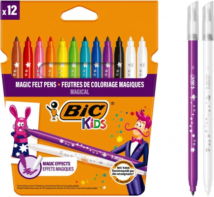 Carioci colorate lavabile Colour & Erase 12 buc/set Bic