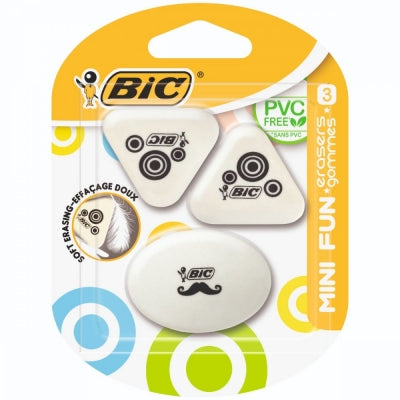 Radiera BIC, Mini Fun, 3 buc/blister