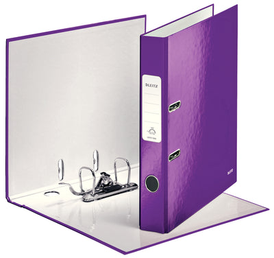 BIBLIORAFT PLASTIFIAT 5.2 CM MOV METALIZAT WOW LEITZ