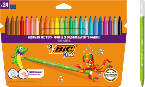 Carioci ultralavabile Kid Couleur 24 culori/set Bic