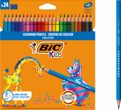 Creioane colorate 24 culori Evolution Bic