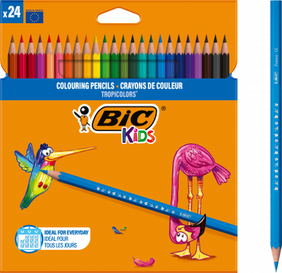 Creioane colorate 24 bucati Tropicolors 2, Bic