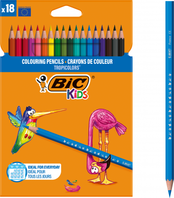 Creioane colorate 18 bucati Tropicolors 2 Bic