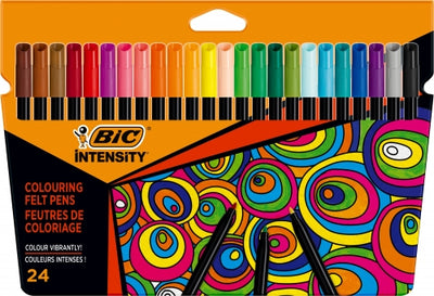 Carioci Intensity, cerneala lavabila, 24 culori/set BIC